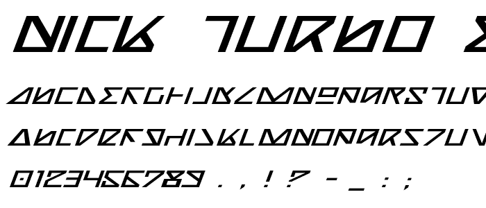 Nick Turbo Expanded Italic font